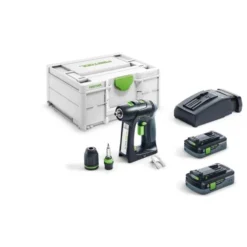 Perceuse-visseuse 18V Festool C18HPC 4,0 I-Plus 18 V + 2 Batteries 4 Ah + Chargeur + Coffret Systainer - 576435