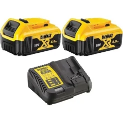 Pack 2 Batteries Dewalt Li-ion XR 18 V 4.0 Ah DCB182 + Chargeur XR Multi-voltage DCB115 - CB115M2-QW