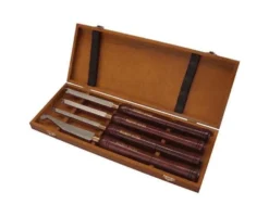 HOLZMANN - ADSRS4TLG Coffret De 3 Gouges De Tournage Anneaux Prisonniers + 1 Racloir Acier