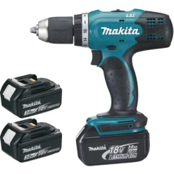 Lot 5 Machines MAKITA 18V 3 Batteries 3Ah + Chargeur + Perceuse Visseuse DDF453 + Visseuse à Choc DTD152 + Meuleuse DGA452 + Scie Sauteuse DJV180 + Outil Multifonction DTM51 - LMK4 -Meilleur Outillage Magasin LOT70030 1